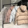 22ss g down jacket c women's short white pink label pastels series parker men macarons junction trendy hooded capsule bread jackets