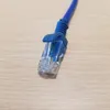 10st/Lot RJ-45 RJ45 Man till hane Cat5 Ethernet Cable Network Short Cable Blue 25cm