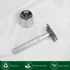 Haward Silver Razor Metal Metal Edge Safety Razor مع 10 شفرات حلاقة حلاقة يدوي للرجال Eco الصفر الصفر النفايات 220622