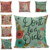 Taie d'oreiller fleurs et lettres housse de coussin décor à la maison oreiller pour canapé romantique saint valentin cadeau motif taie d'oreiller coussins de siège 220623