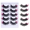 Dikke lange meerlagige kleur valse wimpers 5 paren stel zacht licht herbruikbare handgemaakte 3D mink nep lashes extensions make -up voor ogen 8 modellen dhl