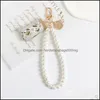 Party Favor Event Supplies Festive Home Garden KeyChain New Product Gift Wholesale Retro Long Pearl Chain Creative Shell Wide Webing Bag