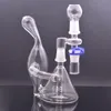 1 Set 6Inchs Recycler Dab Rigs Glass Hookahs tjock rökning Vattenrör Gravity Bong Bubbler med 14 mm Joint Reclaim Catcher Adapter
