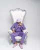Lavendel Plus Size Herrenanzug mit spitzem Revers, Blazer, Hochzeit, männlicher Smoking, schmale Passform, Bräutigamkleidung, 3-teiliges Set, Abschlussballjacken, Weste und Hosen