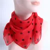 Femmes en mousseline de soie écharpe carré bandeau à pois dame châles enveloppes petit cou foulards Bandana foulard Pashmina