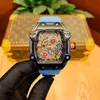 Reloj de lujo Fecha Reloj mecánico de lujo para hombre Reloj de pulsera Richa El mismo alma mecánica de Richa Deportes Ahueca hacia fuera Esfera grande Impermeable Totalmente automático Wi