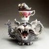 Handmade Art Teapot Statue Devil Cat Fish Bird Creative Home Desktop Resin Garden Decoration Personality Gift 220706261R