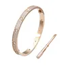 Designer Volledige Stenen Bangle Armbanden Sieraden Voor Vrouw Mannen Luxe CZ Crystal Liefde Schroef Armband