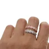 Anneaux de mariage fiançailles Cz bague ronde en forme géométrique mode Chic empilage bricolage Bling cubique zircone doigt Rita22