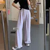 Damenhosen Damen Capris Sommer Lose Frauen Koreanische Mode Hohe Taille Breites Bein Unten Weibliche Baggies Solid Black Casual Hosen