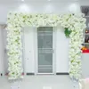 European Square Design Wedding Decoration Cherry Blossoms Arch Door Artificial Flowers With Metal Shelf For Party Stage Backdrop Arrangement