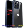 Slim Clear Phone Falls för iPhone 14 13 Pro Max Soft TPU Frame Hard PC Back Cover Case