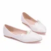 Channel ballet flats Crystal Queen ccs White Lace Wedding Shoe Casual Pointed Toe Plus Size 43 220610