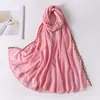 2022 Muslim Lace Hijab Bubble Chiffon Lenfon Women Women Color Color Shawls Hijabs Banda da cabeça Islâmica Limpa de turbante Fouard