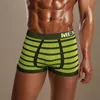 Onderbroek mannen gestreepte gedrukte ademende mid -taille sexy stretch bokser slip onder pantunderpants