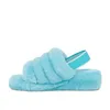 2023 vrouwen pluisje ja glijden harige sandalen slippers slippen sandaal oh Australi￫ fuzzy soft house dames dames geel blauw rode schoenen bont