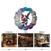 Dekorativa föremål Figurer Vindspinnare utomhus 3D Rostfri kolibri Spinner för trädgårdsdekor 12in Kinetic Chimes Yard Art Ornament