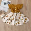 Summer Toddler Infantil Neonate Dress Fashion A-Line Baby Girl Flower Print Abiti Abbigliamento per bambini