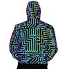 Vestes pour hommes Lignes de circuits géométriques pour hommes vestes réfléchissantes colorées hip hop wi 220823