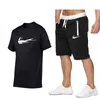 2022 lässige Trainingsanzug Herren T-Shirt + Shorts Set Sommer Sportswear Jogging Hosen T-Shirt Streetwear