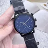 2022 роскошные мужские часы часов все циферблаты работают Quartz Watch высококачественные бренды хронограф часы сетчатой ​​пояс мода шесть игл работы оптом Montre de Luxe One