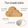 Laten we 1 pk cloud bamboe houten lade zuignap aangepast babynaam kinderen kinderen feed service met siliconen zuignap 220624