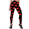 Women Legging Akatsuki Red cloud Pattern Printed High Waist Elasticity Legging Female for Indoor Fitness Push Up Trousers W220616