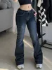 Flare Jeans Pantalon taille basse pour femme Pantalon en denim esthétique vintage Streetwear Mom Casual Mode coréenne Cyber Y2k Grunge Jeans T220728