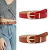 Belts Gold Buckle C Retro Belt Women Fashion Pu Thin Female Jeans Dress Waistband 2022Belts