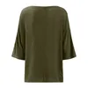 Kobiety solidne v szyi koszule z krótkim rękawem bawełniana lniana bluzka letnia luźna fit swobodne topy tunikowe odzieżowe topy tunikowe l220705