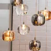 Lampe de lustre en cristal d'art moderne pour escalier longue boule de cristal salon suspension lampe led design îlot de cuisine décor à la maison lumière fixtu