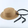 Breda randen hattar sommarstrand hatt kvinnlig casual Panama flickor sol för kvinnor platt vikbar halm hatwide