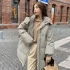 parka caldo spesso da donna invernale cappotto di media lunghezza sciolto da donna clip giacca casual in cotone grammo Giacca coreana in cotone con cappuccio L220730