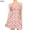 女性のドレス夏のアイスドリンクパターンファッションのための3Dプリントミニドレス
