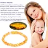 Pärlsträngar baltiska naturliga bärnsten baby armband barn molar diy oregelbundna smycken friska miljövänliga lars22
