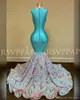 Nieuwe aankomst Lange prom -jurk Sparkly Glitter Pargin Sexy Zie via top Afrikaans meisje zeemeermin prom -jurken 0517