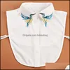蝶ネクタイファッションアクセサリーADT女性シャツの女性のための偽の襟取り外し可能な襟付きブラウストップガールズセーターDH1RJ