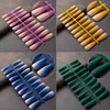 Falsche Nägel 20pcs Gradient Ballerina 17 Farben Matte Voll Cover Künstliche Finger Tipps Pressen Sie die Mode Nail Art Supplies prud22