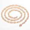 Kedjor 4mm 585 Rose Gold Color Oval Twisted Link Chain Necklace For Women Girls Engagement Party Jewel Christmas Gift 50CM DCN31CHAINS