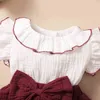 hibobi neonate vestono vestiti per bambina set 2 pezzi baby bowknot volant abiti carino senza maniche in cotone vestito da principessa neonato Y220510