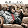 Gorilla sul divano che fuma pittura su tela animale scimmia poster e stampe immagine da parete per soggiorno decorazioni per la casa