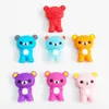 Kawaii silicone facilmente urso resina bebê exercício treinamento chopsticks colorido cartoon urso crianças aprendendo chopsticks jlf14435