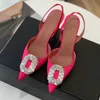 Amina muaddi Begum Dress Shoes Crystal-Embellished buckle stain Pumps shoe spool Heels sandals factory footwear women's Luxury Designers