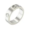 Bague de mariage en cristal en acier inoxydable en or rose femme bijoux concepteur bagues d'amour hommes promesse bague en titane pour femmes femmes haute qualité 6 diamants anneaux AAA + Car1238