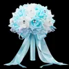 Bouquet De fleurs De mariage pour accessoires De mariée bleus et blancs, fleurs artificielles faites à la main, Rose Ramos De NoviaWedding