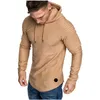 Men's Hoodies & Sweatshirts Spring Men's Round Neck Slim Hooded Striped Sports Sweatshirt Solid Color Inserted Sleeve Polyester Soft Bre