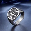 316 Rostfritt stål Herr Freemaoson Masonic Rings Juvel Presentföremål unika design gratis mason silver svart högkvalitet smycken smycken