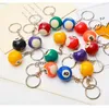 Wholesale simulation billiards keychains snooker ball key chain keychain mini billiards pendant