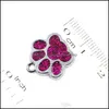 Charms Jewelry Findings Components 50Pcs Hc358 Bling Enamel Cat DogBear Paw Prints Hang Pendant Fit Rotating Key Chain Keyrings B4957904