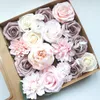 Декоративные цветы венки искусственные свадебные комбинированные бокс-набор DIY пена вручную, украшенную розой, настоящие, цветочные композиции Pe Bouquet g g